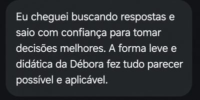 Depoimento de aluna 6